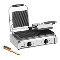 Dupla Kontakt Grill, bordázott / bordázott